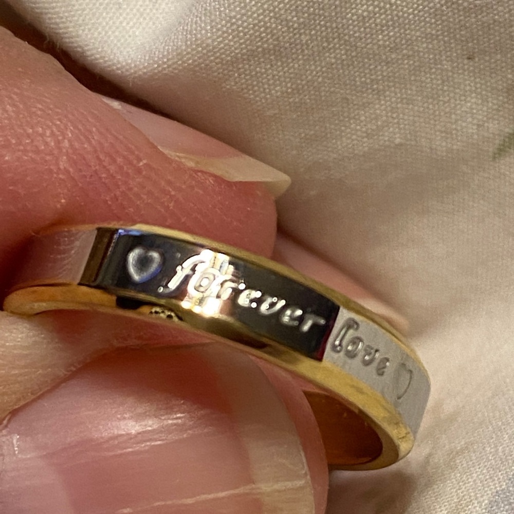 18K Gold/Silver Eternity Band. Size 7 - Never Worn